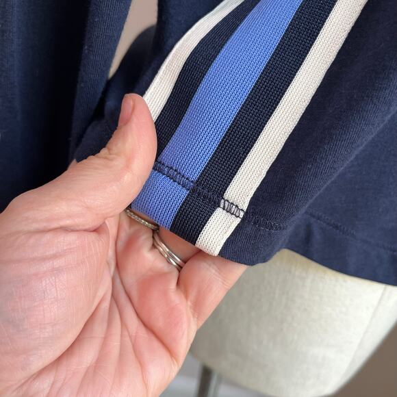Lauren Ralph Lauren Blue Lightweight Jersey Quarter Zip Pullover Sweater Size S - Picture 5 of 10